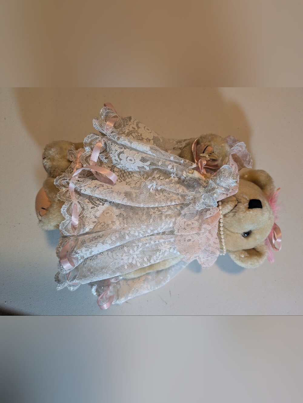 Vintage Bear In Lace Dress